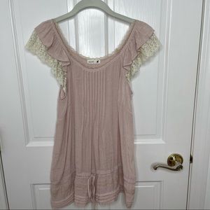 Mine Light Pink Lace Sleeve Blouse